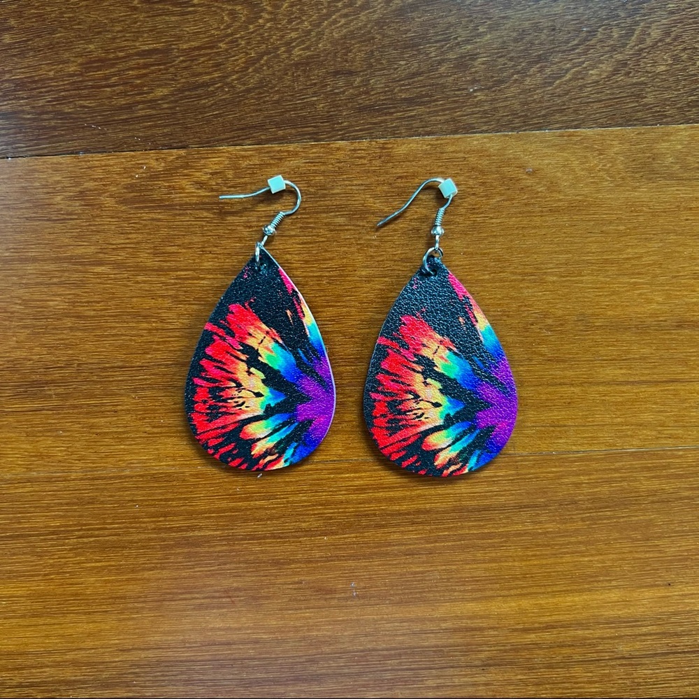 Free People Tie Dye Water Drop Earrings